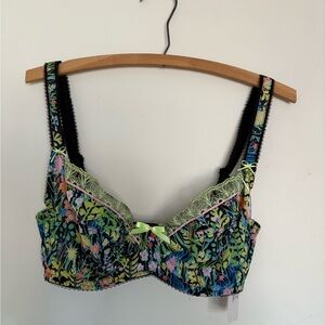 Freya Multicolor Floral Bra with Lace Trim